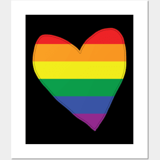 Pride Stripes Heart Valentines Day Posters and Art